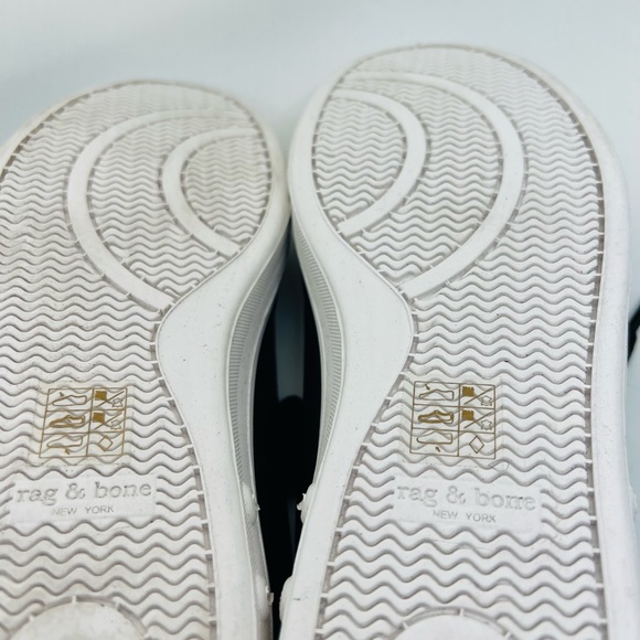 NWT rag and bone leather sneakers standard issue lace up black size 5 - Picture 7 of 14